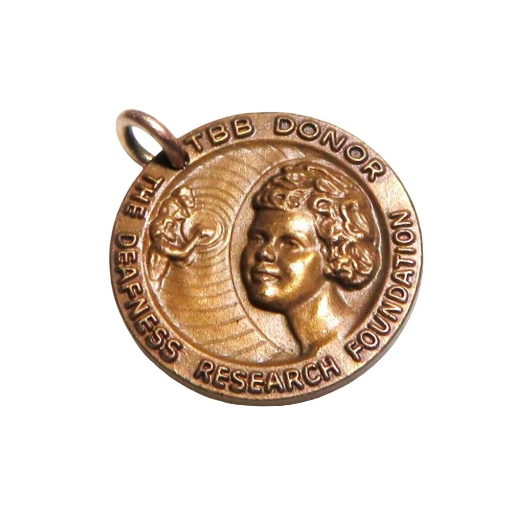 Vintage TBB Donor The Deafness Research Foundation Bronze Medal Charm